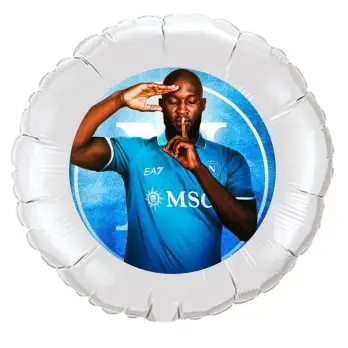 Palloncino foil stampa Napoli Lukaku