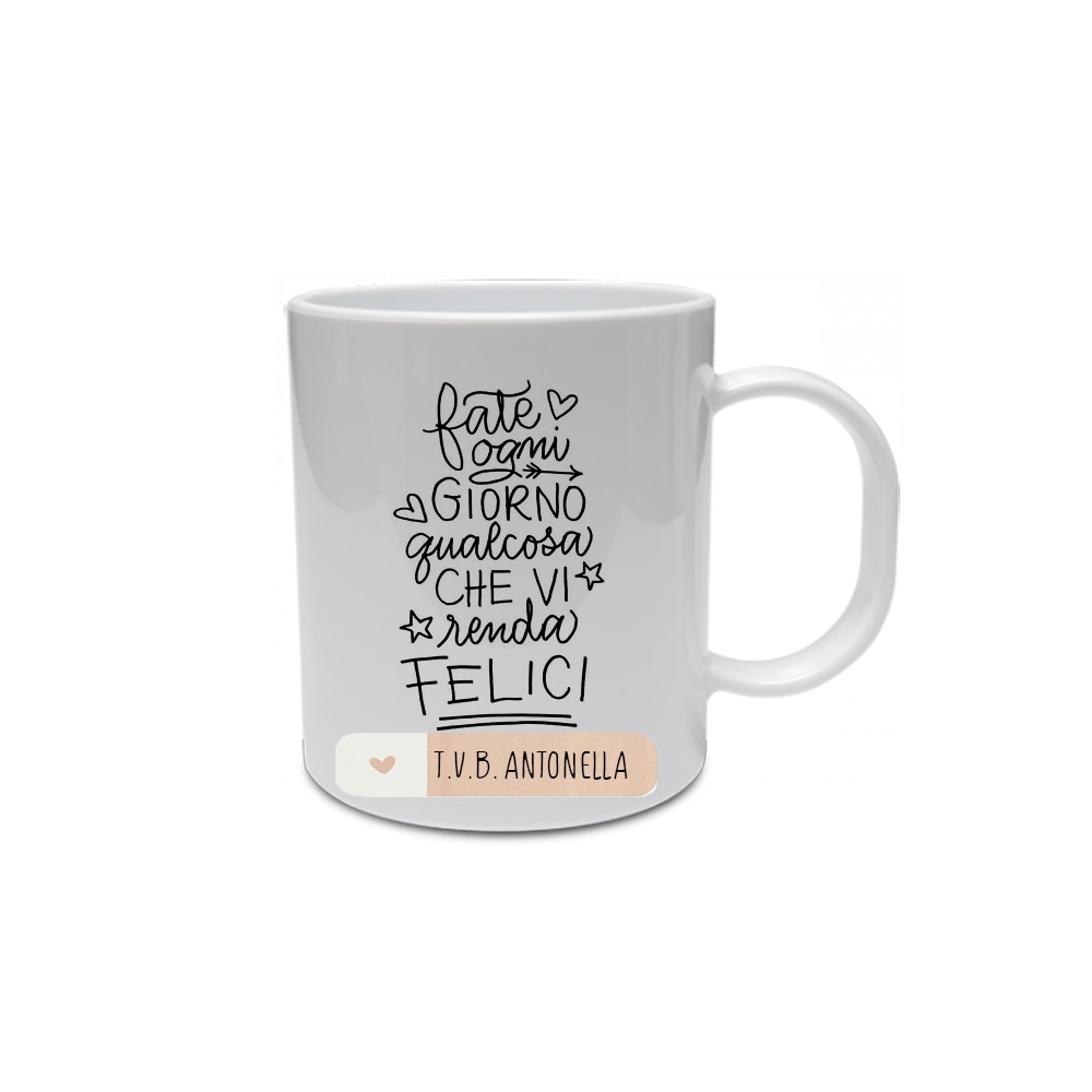 Tazza Personalizzabile con nome felicità