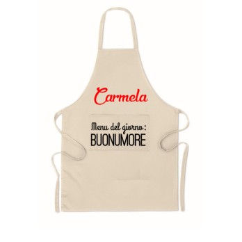 Grembiule in cotone personalizzabile menu del giorno
