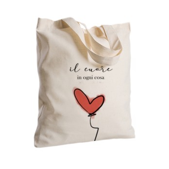 Borsa Shopper in Tessuto Personalizzabile 2 pz cuore