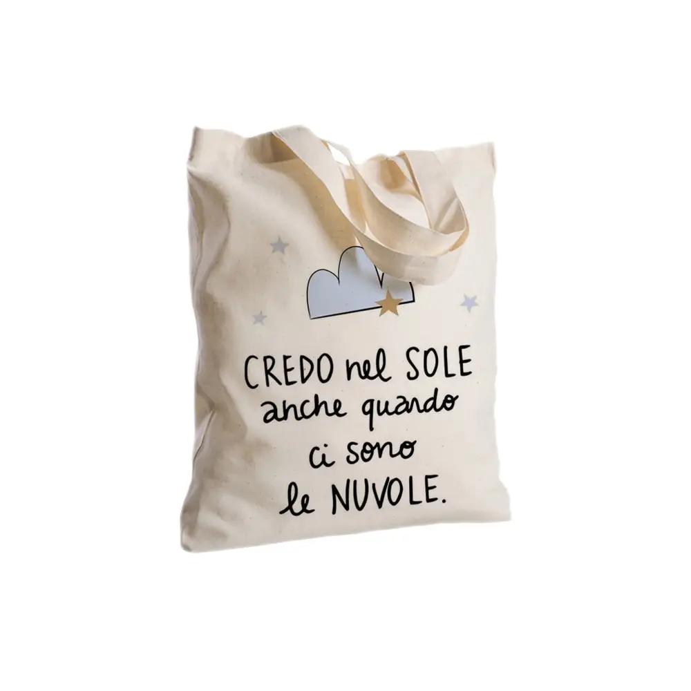 Borsa Shopper in Tessuto Personalizzabile 2 pz sole nuvole