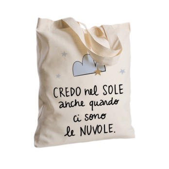 Borsa Shopper in Tessuto Personalizzabile 2 pz sole nuvole