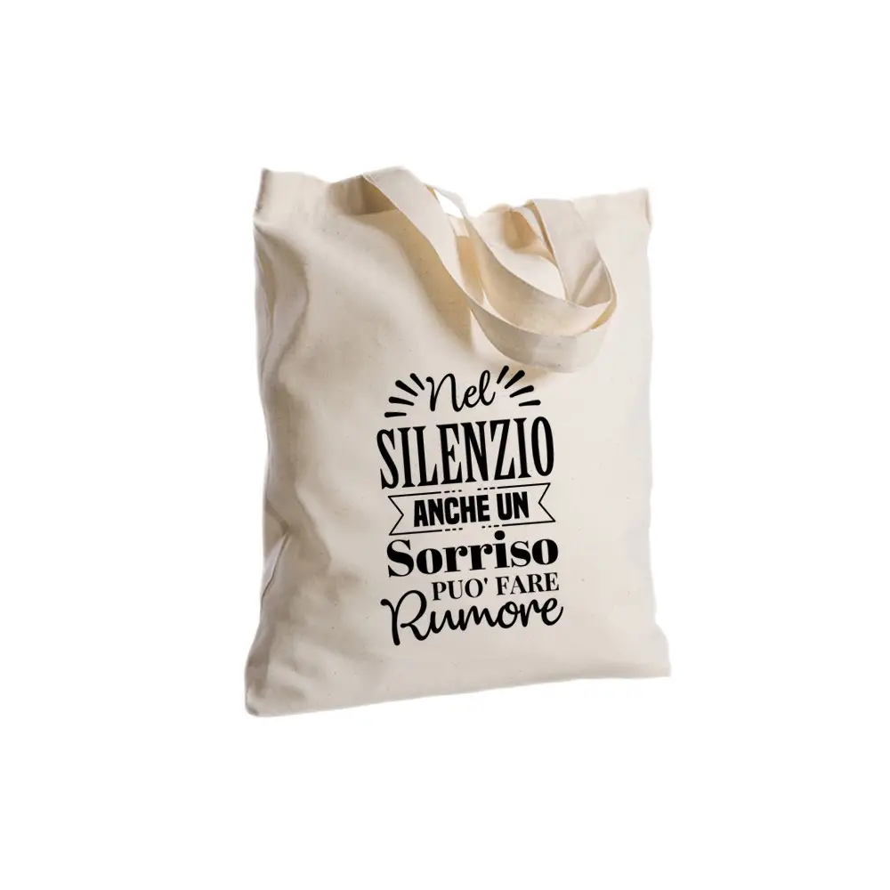 Borsa Shopper in Tessuto Personalizzabile 2 pz Sorriso