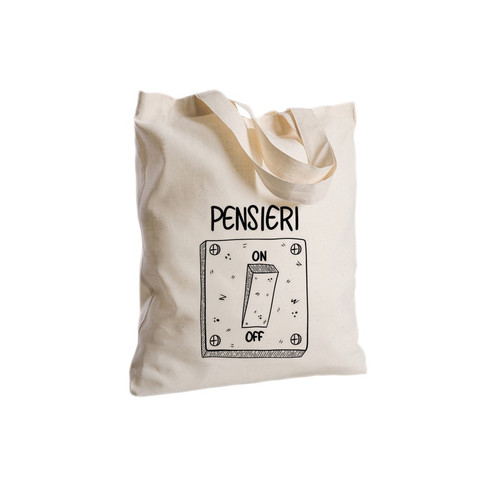 Borsa Shopper in Tessuto Personalizzabile 2 pz Pensieri on off
