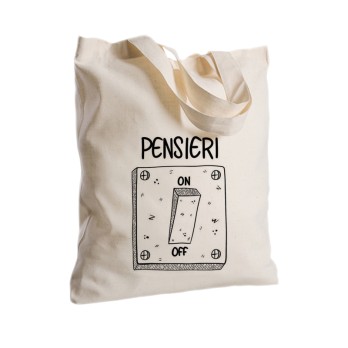 Borsa Shopper in Tessuto Personalizzabile 2 pz Pensieri on off