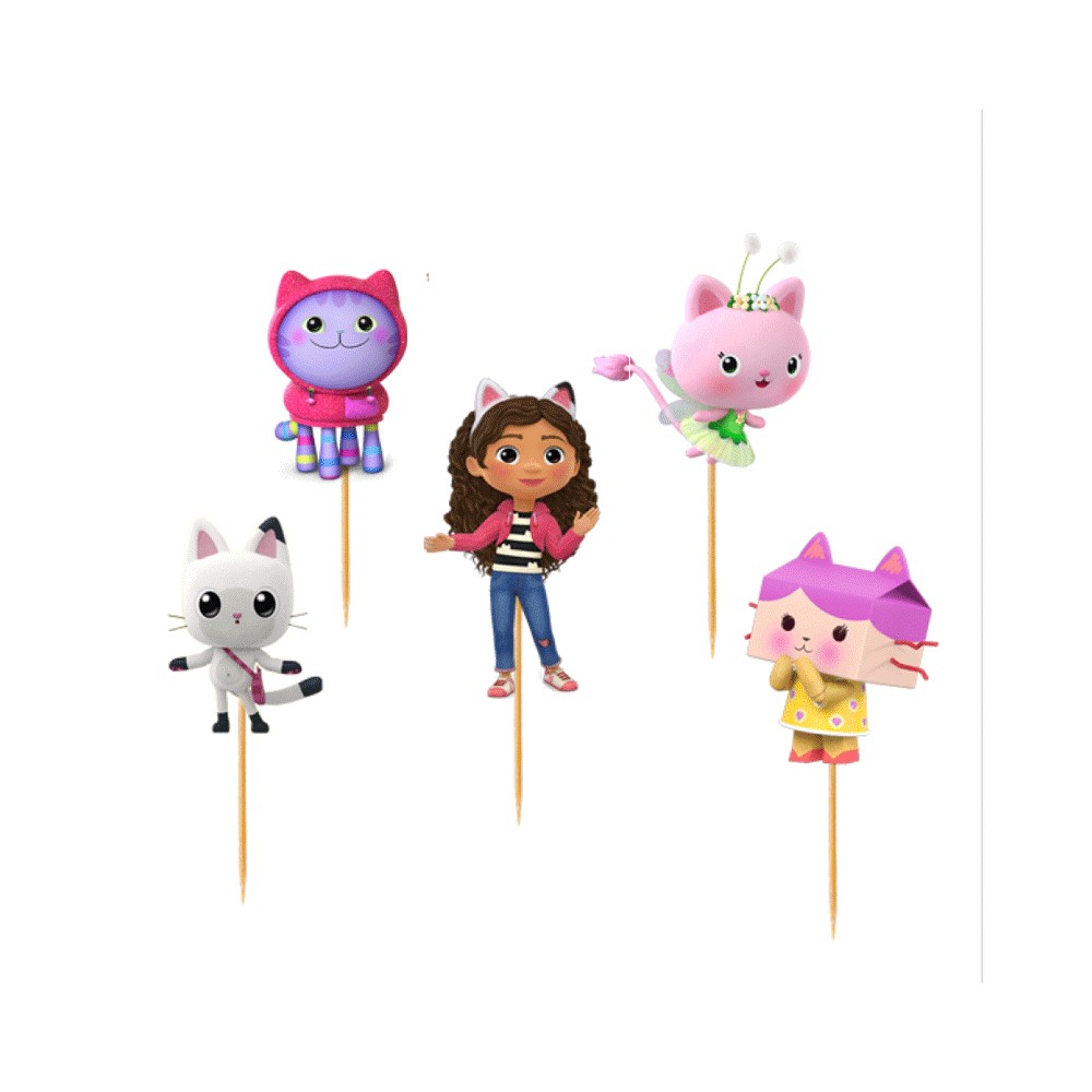 Cake Topper Picks Gabby's Dollhouse - 5pz
