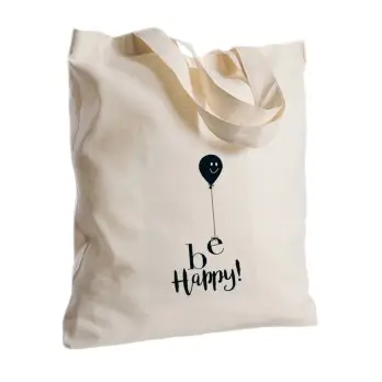Borsa Shopper 2 pz Be happy con nome