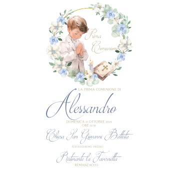 Inviti Personalizzabili Prima Comunione Romantic boy 20 pz.