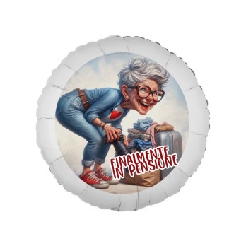 Palloncino Finalmente in pensione personalizzabile