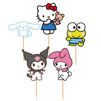 Cake Topper Hello Kitty - 5 pz