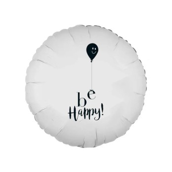 Palloncino tondo con stampa " be happy" - 43 cm