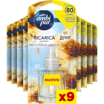 Ambi Pur Oro E Fiori Di Vaniglia Ricarica Diffusore Elettrico 20ml - 9 pz