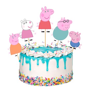 Cake Topper Picks Peppa Pig - 5 pz