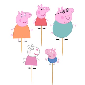 Cake Topper Picks Peppa Pig - 5 pz