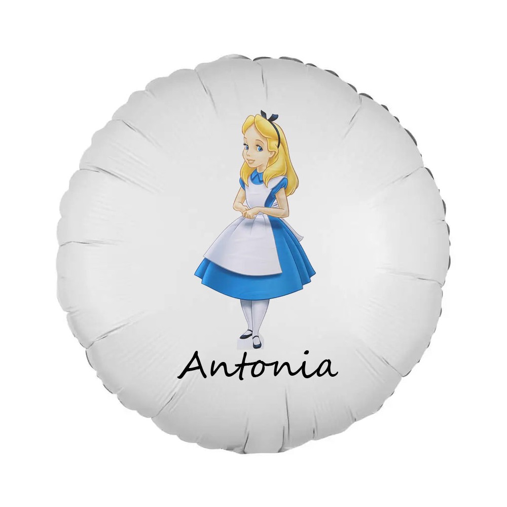 Palloncino foil Alice nel paese delle meraviglie personalizzabile - 43 cm