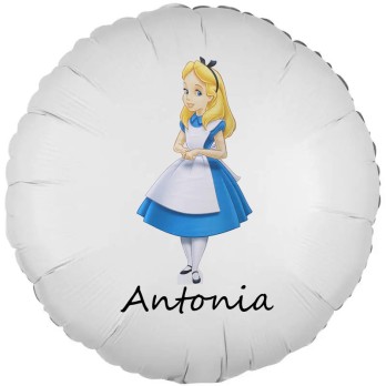 Palloncino foil Alice nel paese delle meraviglie personalizzabile - 43 cm