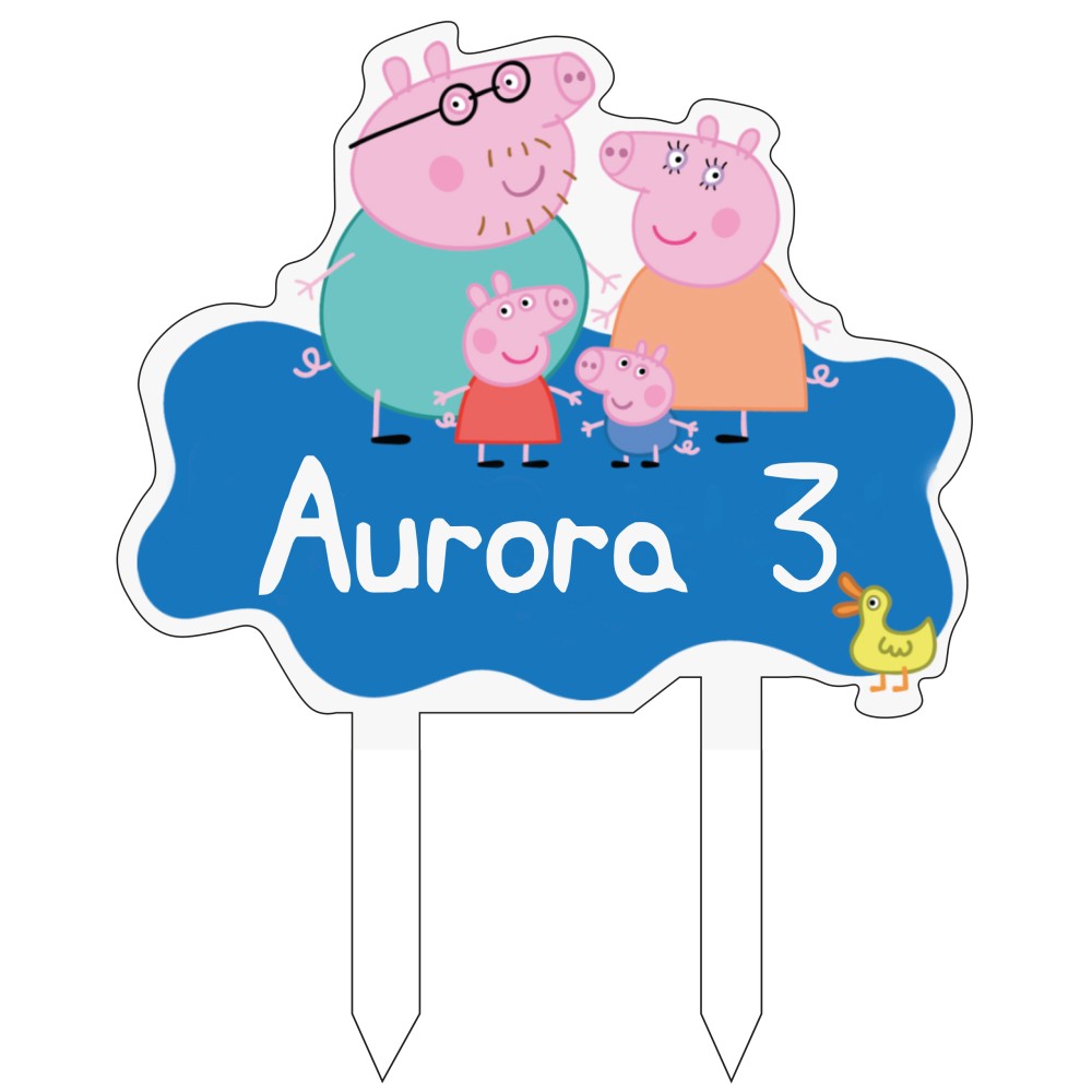 Cake Topper in Plexiglass Peppa Pig