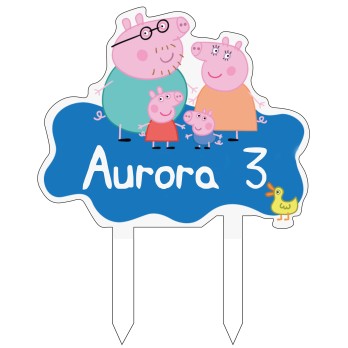 Cake Topper in Plexiglass Peppa Pig