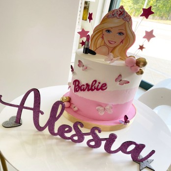 Nome scritta in legno Glitterato personalizzabile