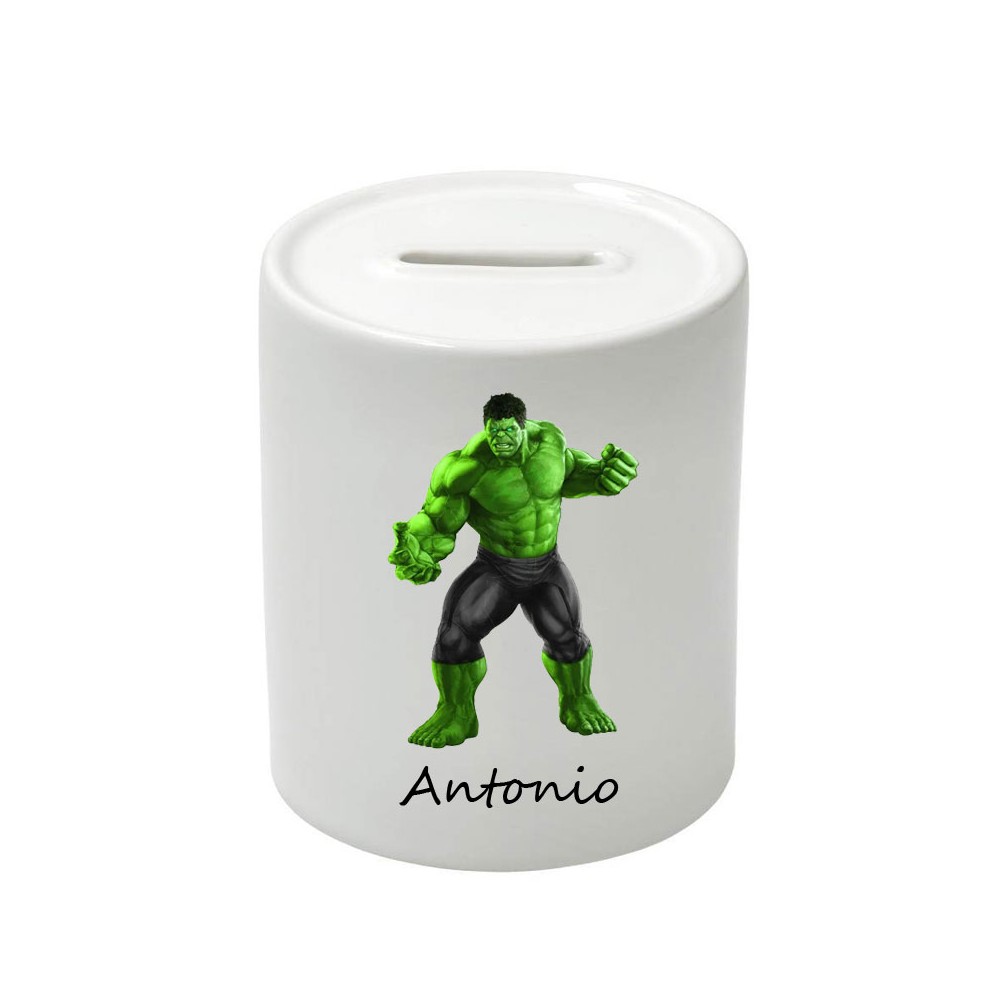 Salvadanaio in Ceramica Hulk personalizzabile