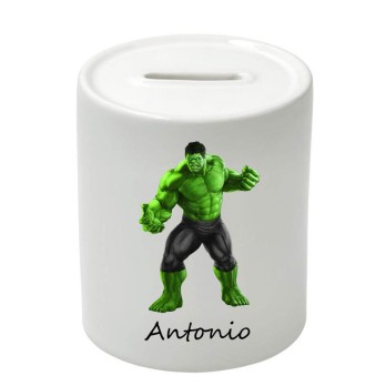 Salvadanaio in Ceramica Hulk personalizzabile