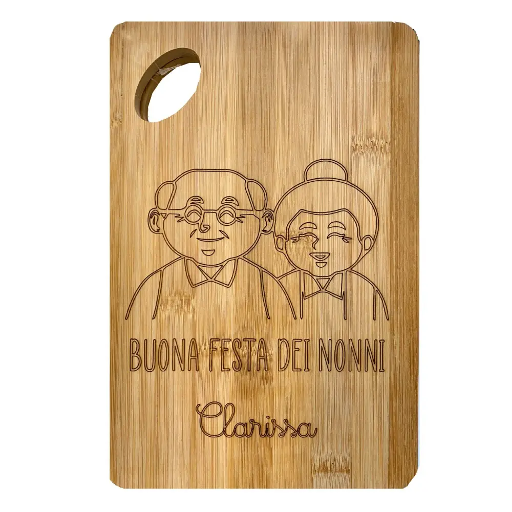 Tagliere in bambù personalizzabile per la festa dei nonni