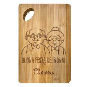 Tagliere in bambù personalizzabile per la festa dei nonni