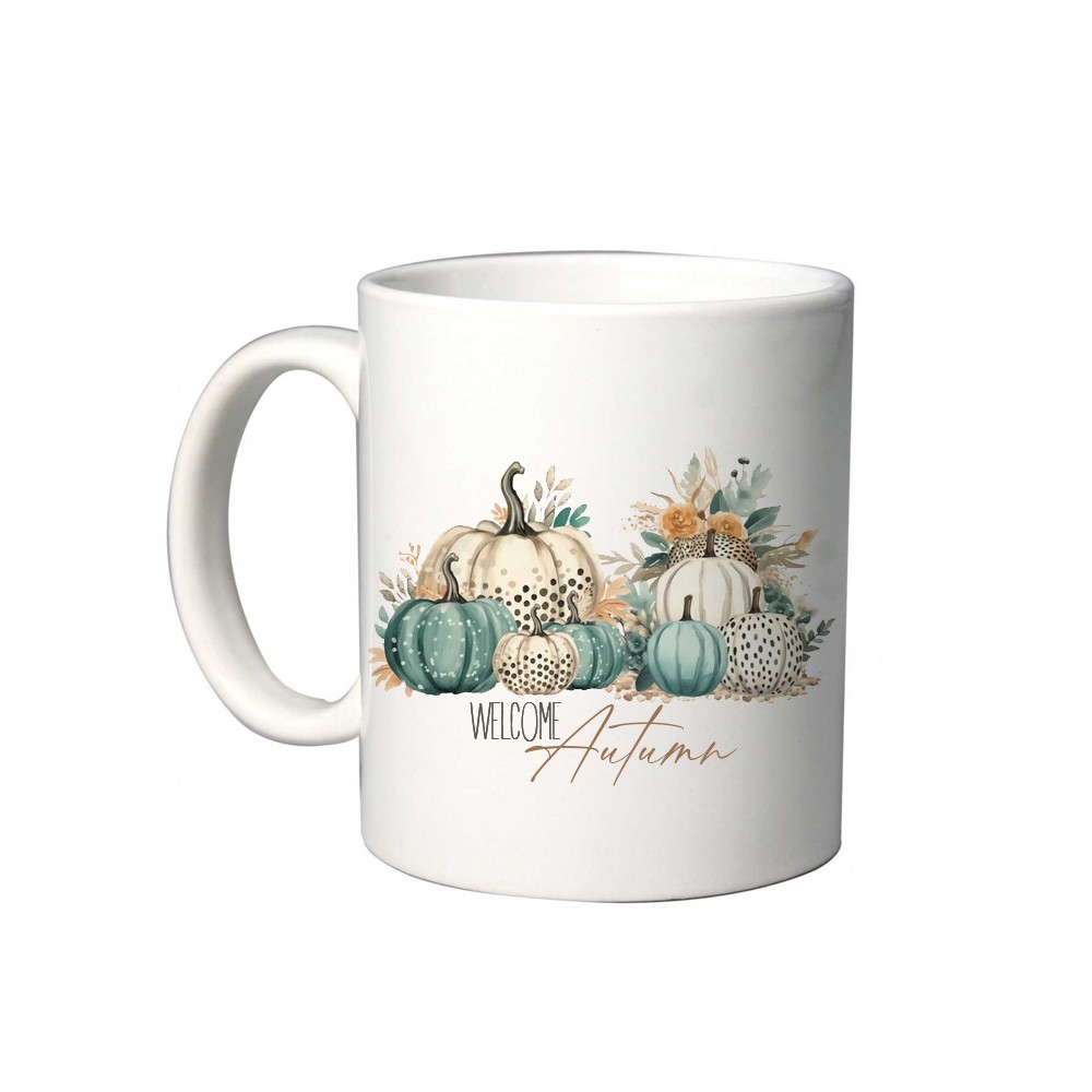 Tazza " Welcome Autumn" con zucche personalizzabile