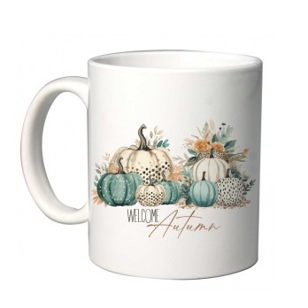 Tazza " Welcome Autumn" con zucche personalizzabile