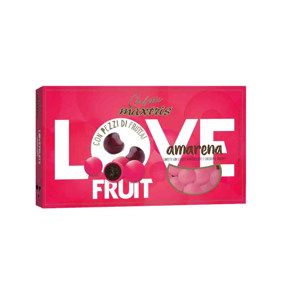 Confetti Maxtris love fruits AMARENETTE con cioccolato fondente e ciliegia LFAMA