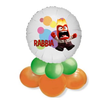 Centrotavola di palloncini Rabbia - Inside out 2