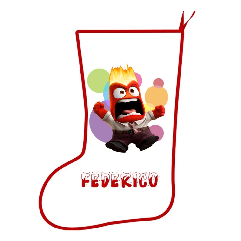 Calza della befana Rabbia - Inside out personalizzabile