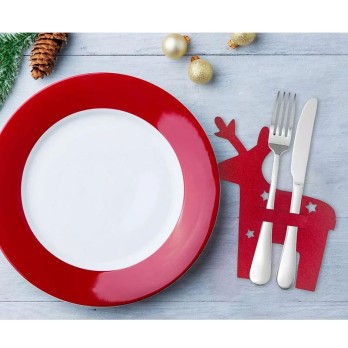 Portaposate natalizio Renna Set 4 pz