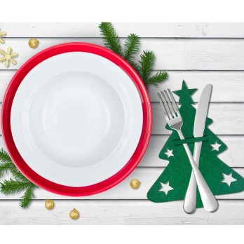 Portaposate natalizio albero di natale 4 pz