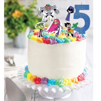 Cake Topper Picks Teen Titans Go - 5pz con candelina