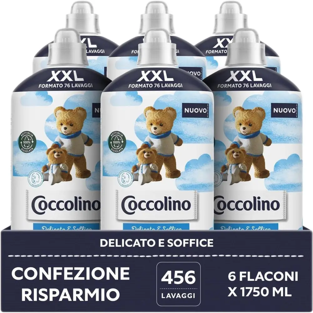Coccolino Ammorbidente Concentrato Delicato e Soffice 456 Lavaggi 6 Pz 1750 ml