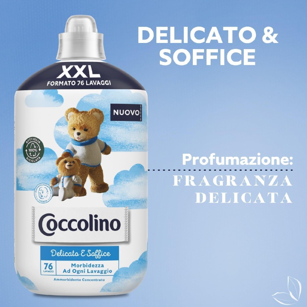 Coccolino Ammorbidente Concentrato Delicato e Soffice 456 Lavaggi 6 Pz 1750 ml