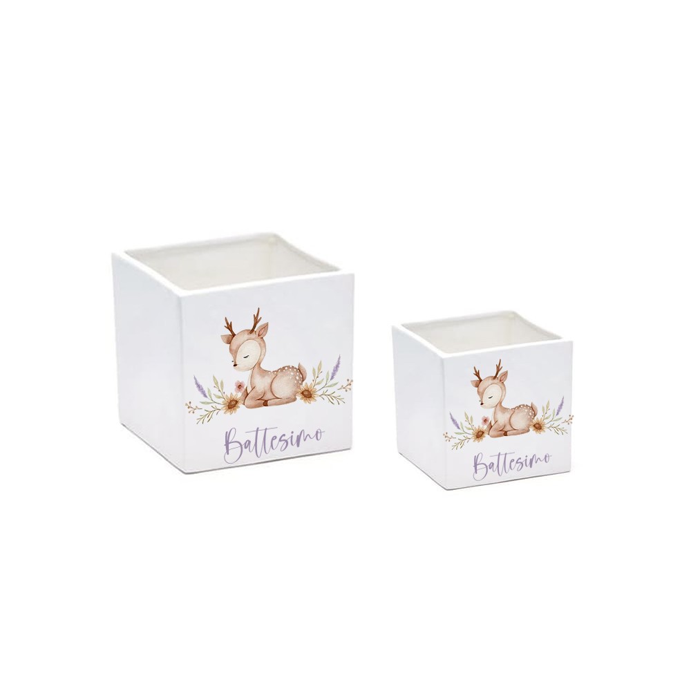 Vaso cubo Cerbiatto personalizzabile - 6 pz