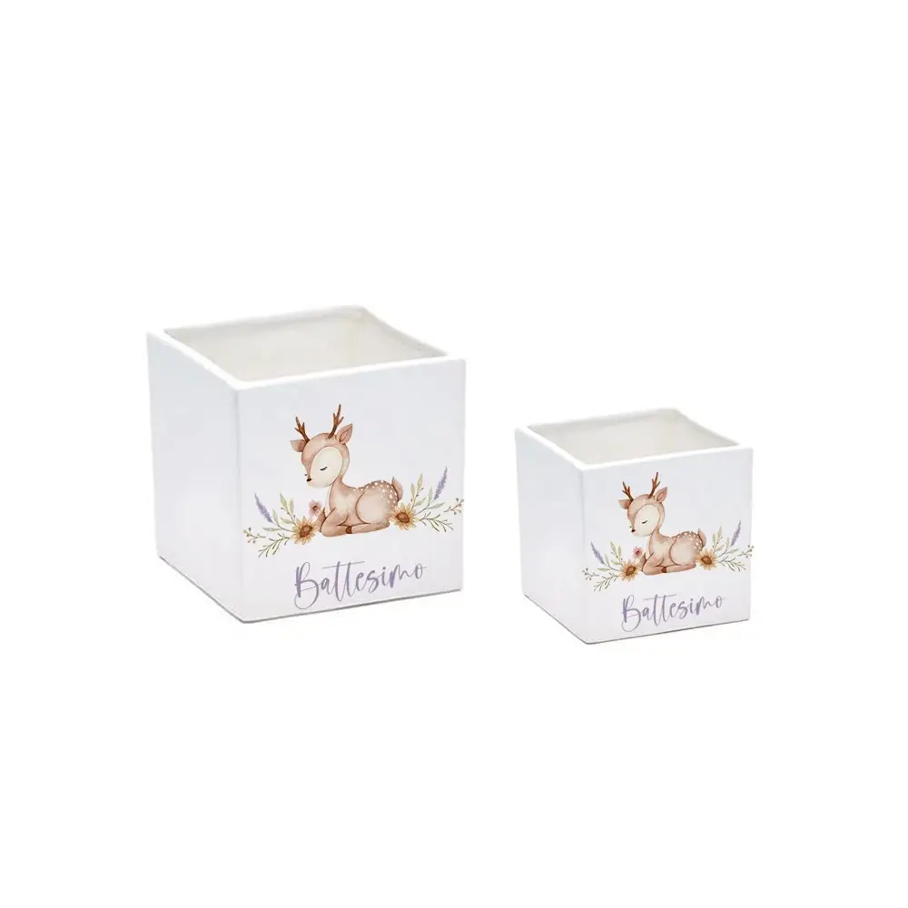 Vaso cubo Cerbiatto personalizzabile - 6 pz