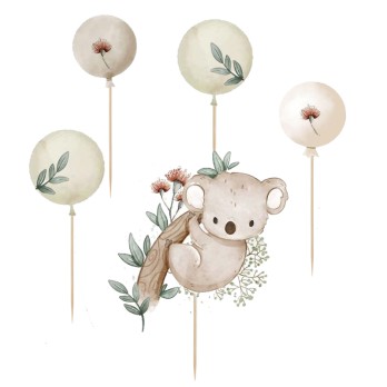 Set Topper Picks Koala New 5pz con candelina
