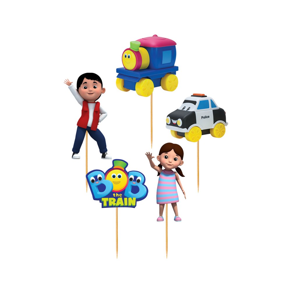 Cake Topper Picks Bob il treno 5pz con candelina