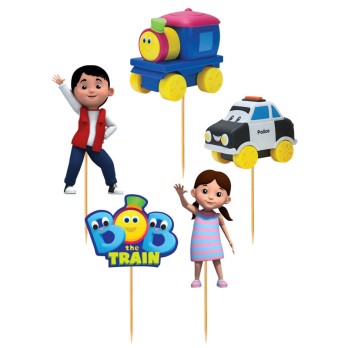Cake Topper Picks Bob il treno 5pz con candelina