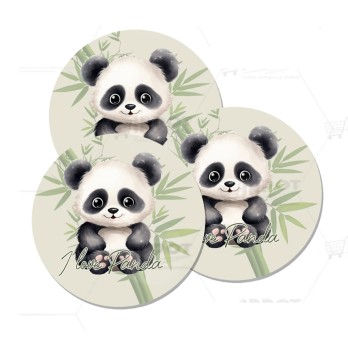 Adesivo tondo Panda 1 pz