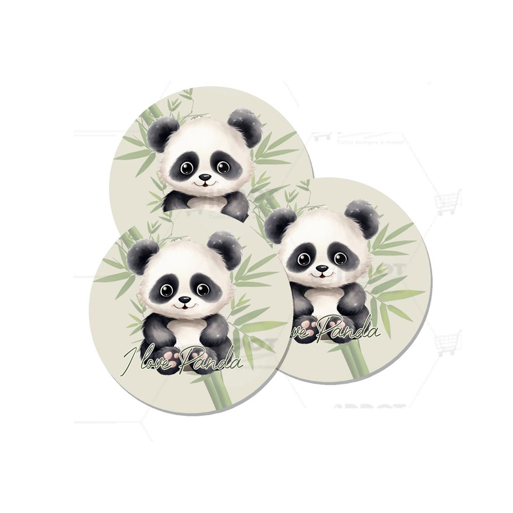 Adesivo tondo Panda 28 pz