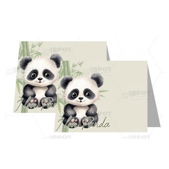 Targhetta Segnaposto Panda - 9 PZ