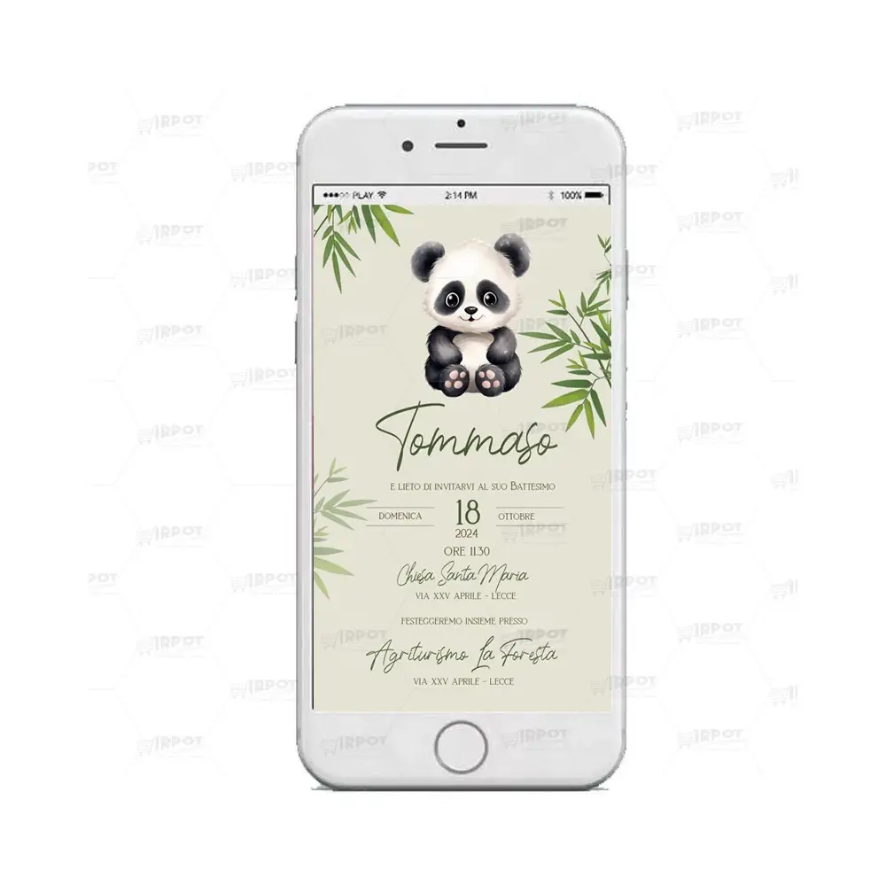 Invito Digitale a tema Panda
