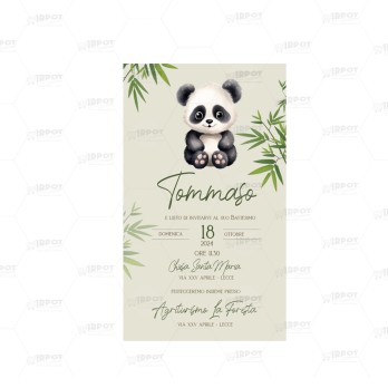 Inviti Personalizzabili Panda  - 20 pz