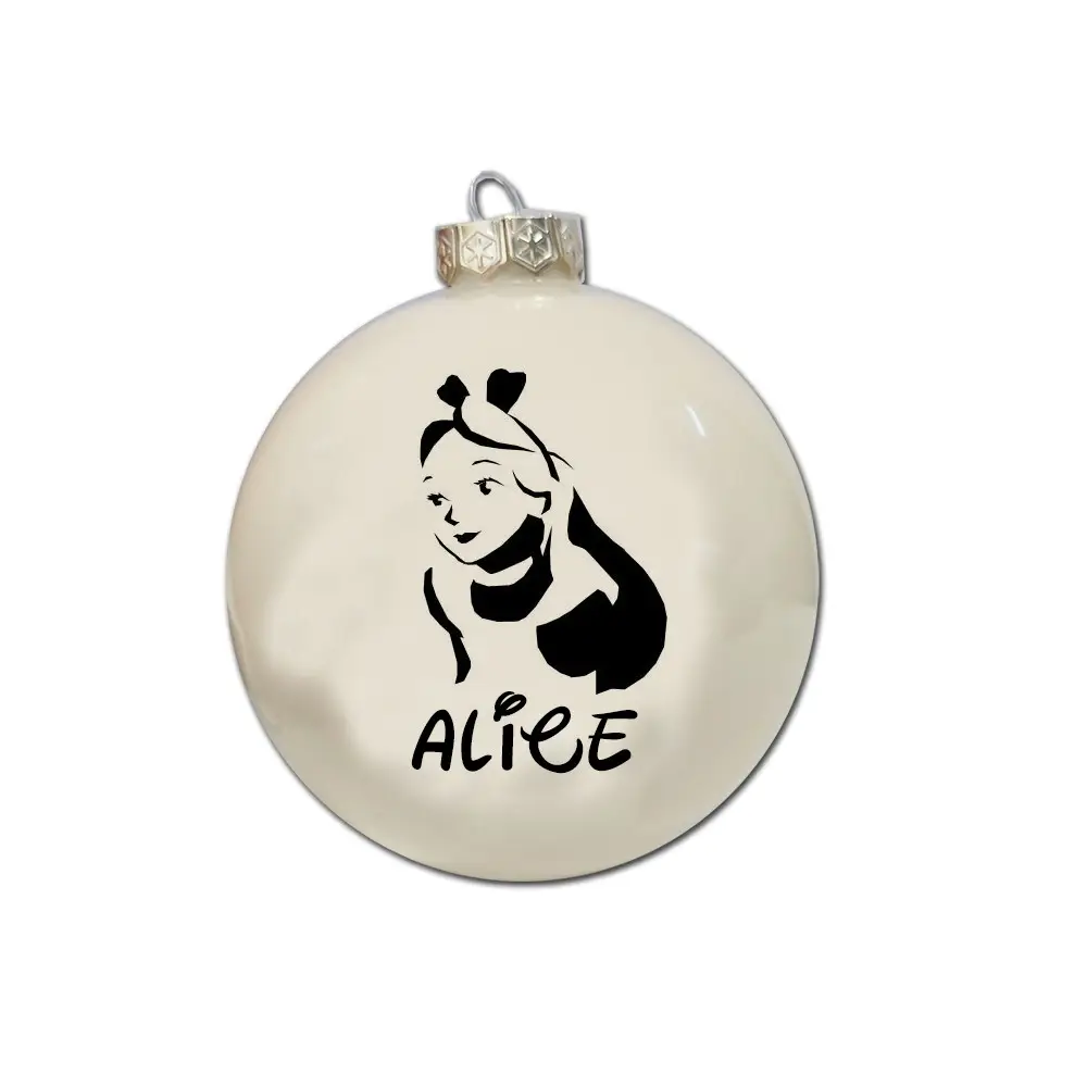 Pallina Natalizia Alice nel paese nelle meraviglie personalizzabile
