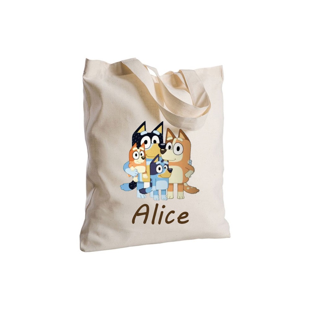 Borsa Shopper Bluey in Tessuto Personalizzabile 2 pz