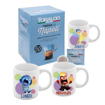 set regalo 2 conf. 50 Cialde Caffè Toraldo + 2 tazzine Inside out personalizzabili